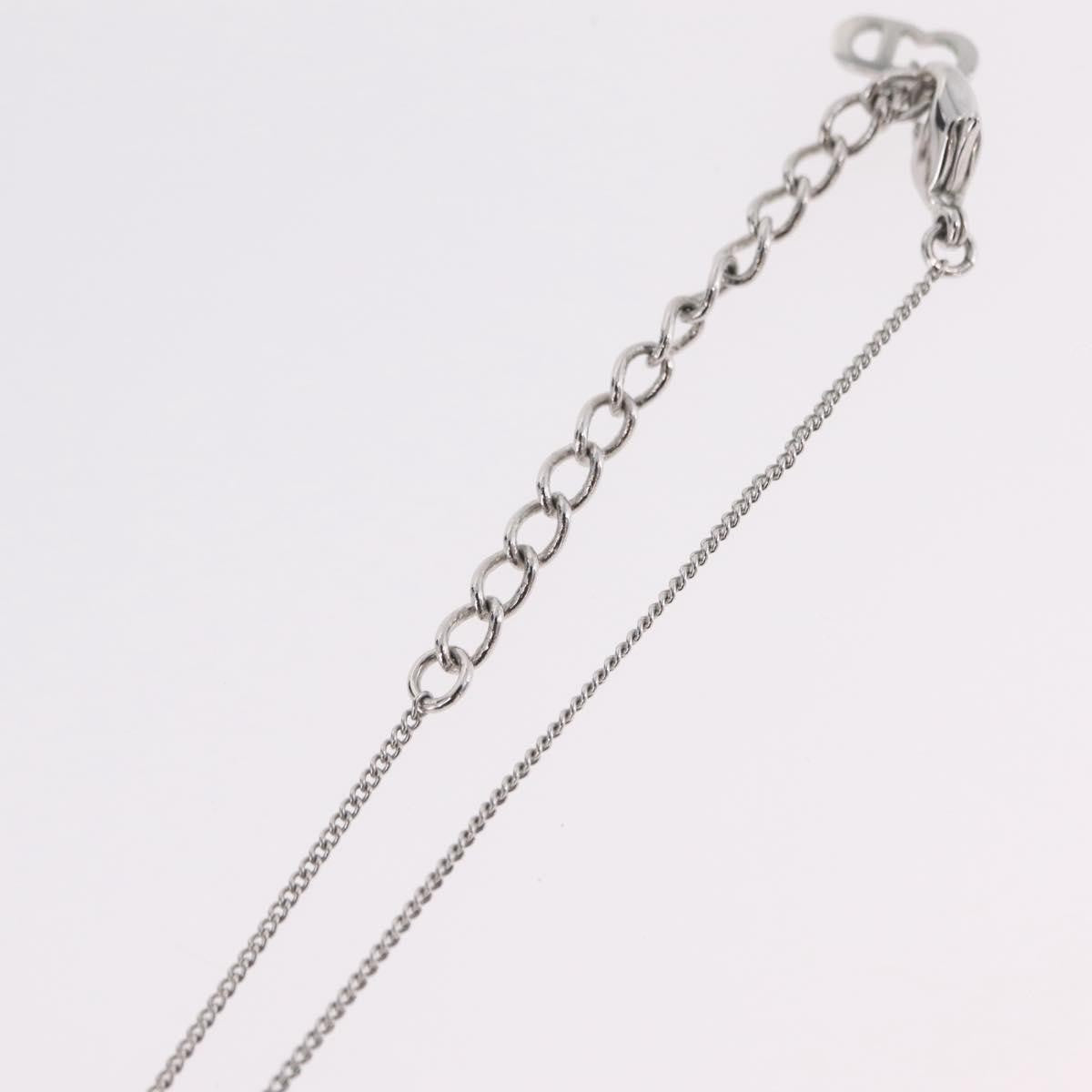 Christian Dior Vintage Logo Pendant Metal, Silver, Metal, Necklace