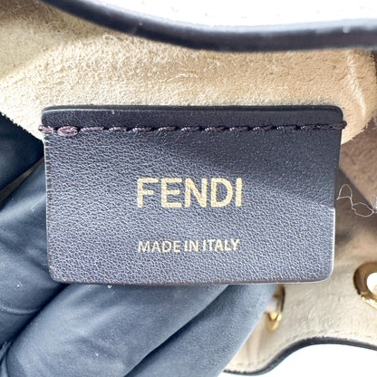 Fendi Mon Tresor Bucket Zucca Velvet Jacquard, Beige, Velvet, Handbag