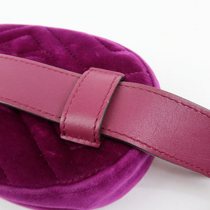 Gucci GG Marmont Belt Matelasse Velvet, Purple, Velvet, Handbag
