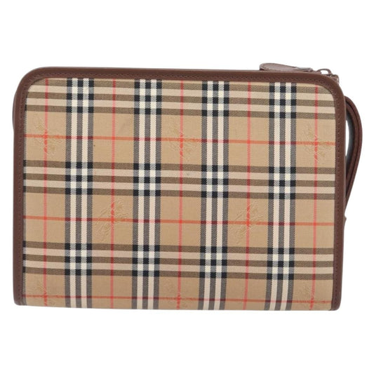 Burberry Nova check Pochette Canvas, Beige, Canvas, Clutch