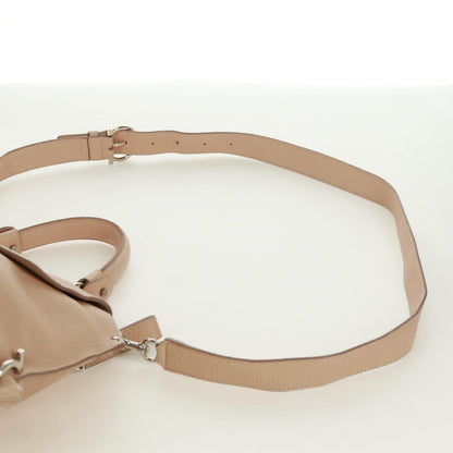 Salvatore Ferragamo Sofia Satchel Grainy Leather, Beige, Leather, Handbag
