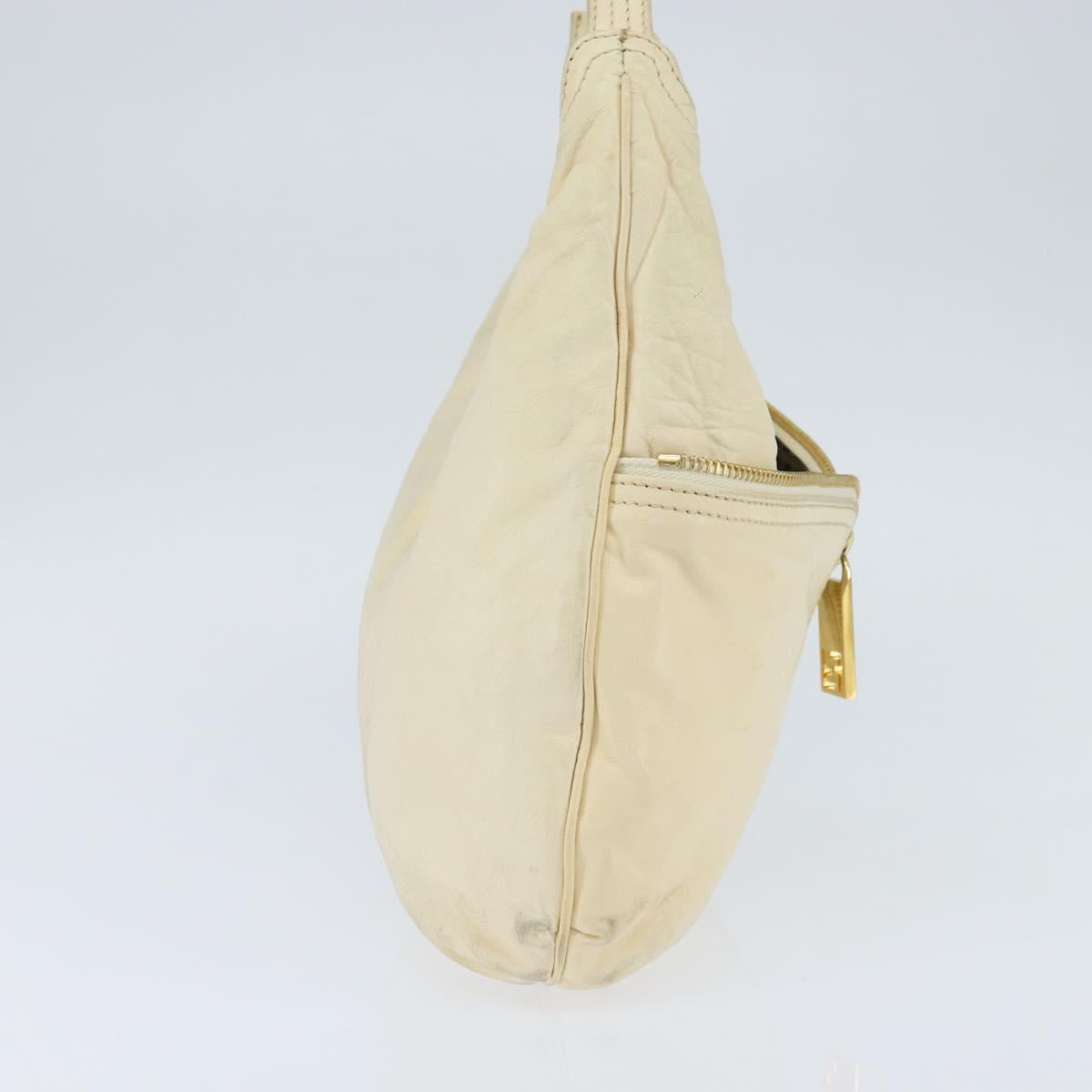 Fendi Zip hobo leather, Beige, Leather, Shoulder Bag