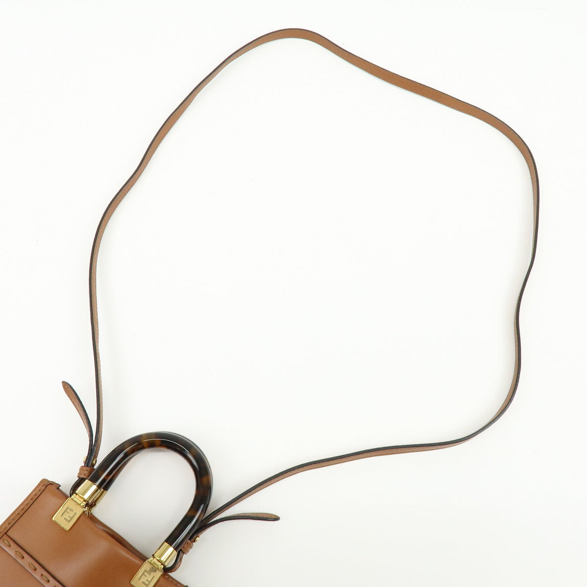 Fendi Sunshine Shopper Leather, Brown, Leather, Tote Bag