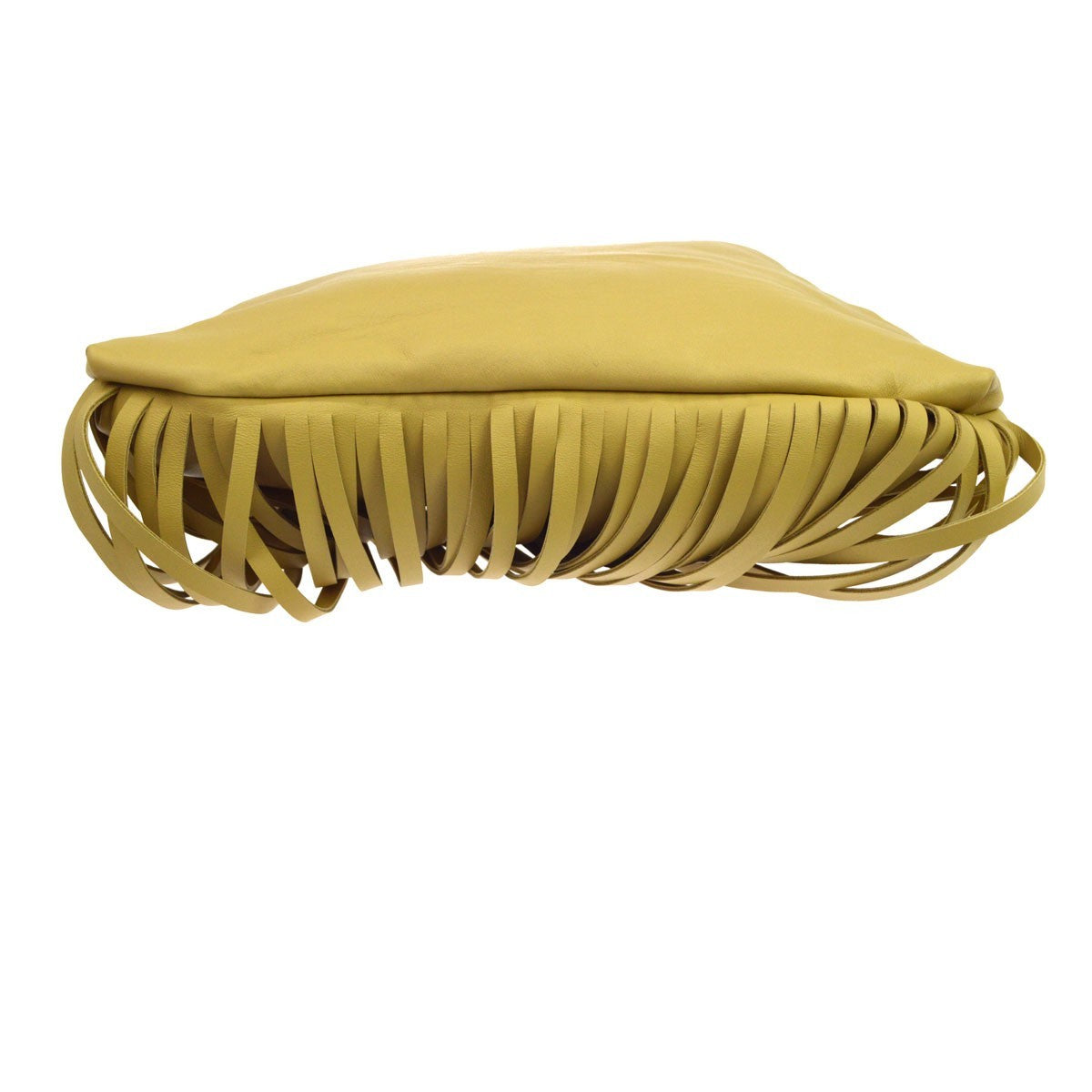 Bottega Veneta The Fringe Leather, Beige, Leather, Clutch