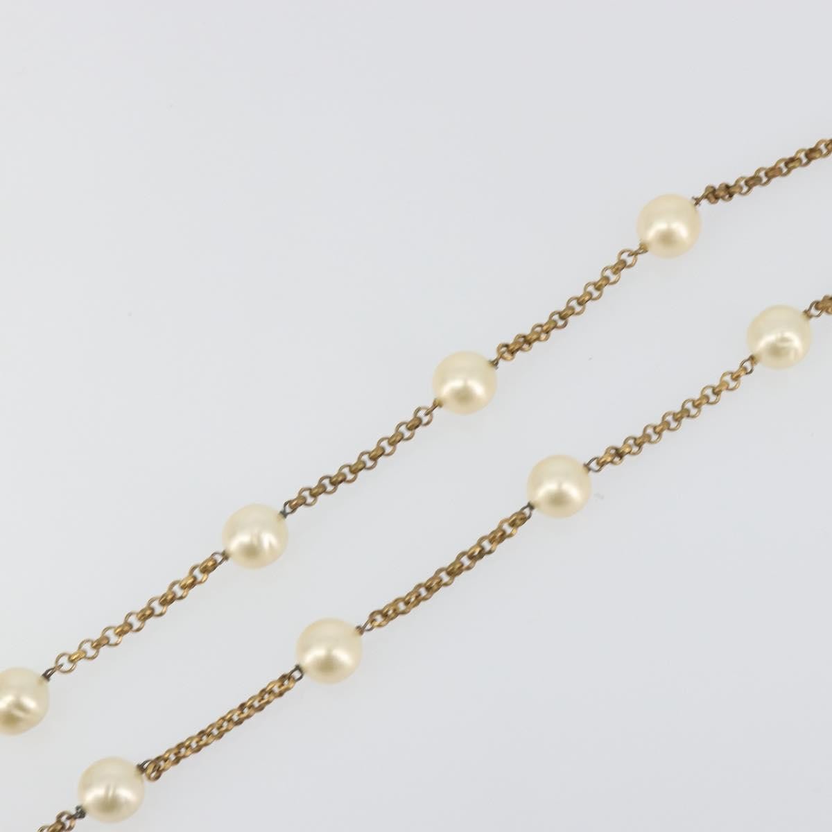 Chanel Pearl Station Metal and Faux Pearl, Gold, Metal, Necklace