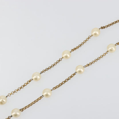 Chanel Pearl Station Metal and Faux Pearl, Gold, Metal, Necklace
