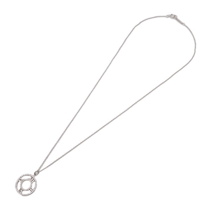 Tiffany & Co. Atlas Circle Pendant 18K White Gold with Diamonds, Silver, White Gold, Necklace