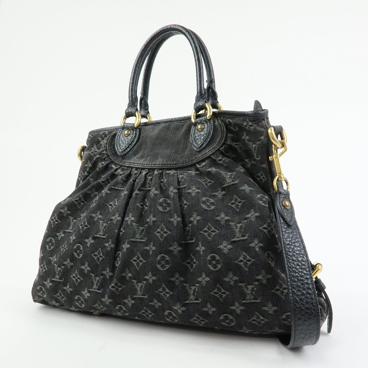 Louis Vuitton Neo Cabby Monogram Denim, Black, Denim, Handbag