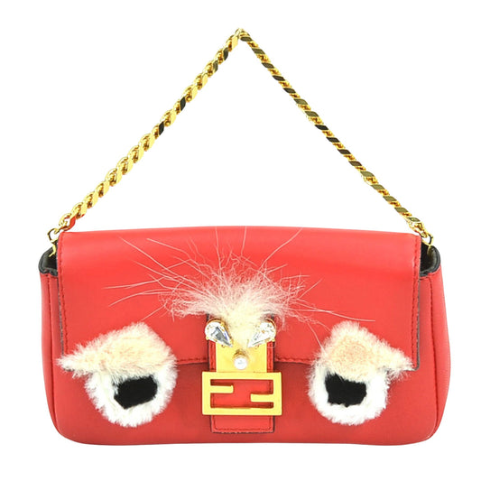 Fendi Baguette, Red, Leather, handbag