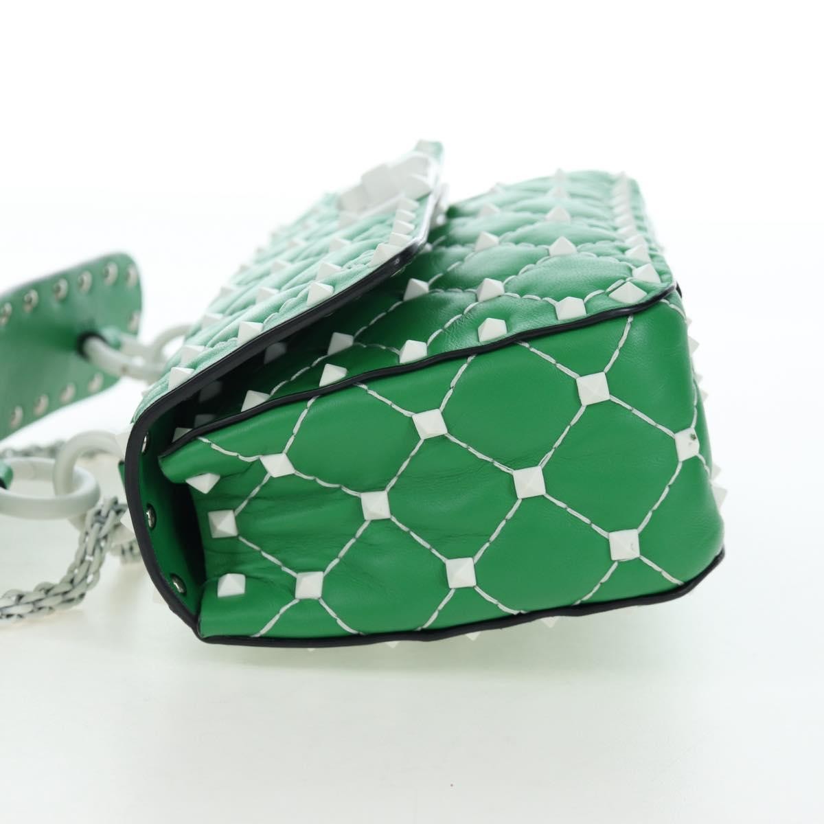 Valentino Garavani Free Rockstud Spike Flap Quilted Leather, Green, Leather, Handbag