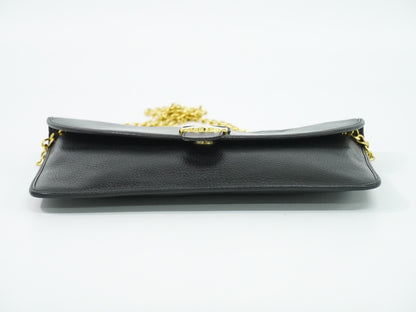 Christian Dior Shoulder Leather, Black, Leather, Shoulder Bag