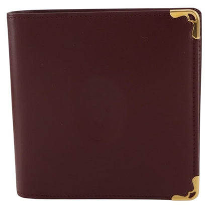 Cartier Coin Purse Must de Cartier Leather, Burgundy, Leather, Wallet