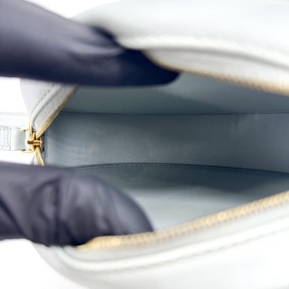 Celine Triomphe Oval Leather, Blue, Leather, Crossbody Bag