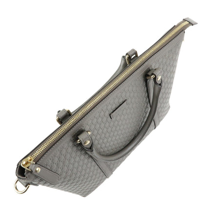 Gucci Margaux Microguccissima Leather, Gray, Leather, Tote Bag