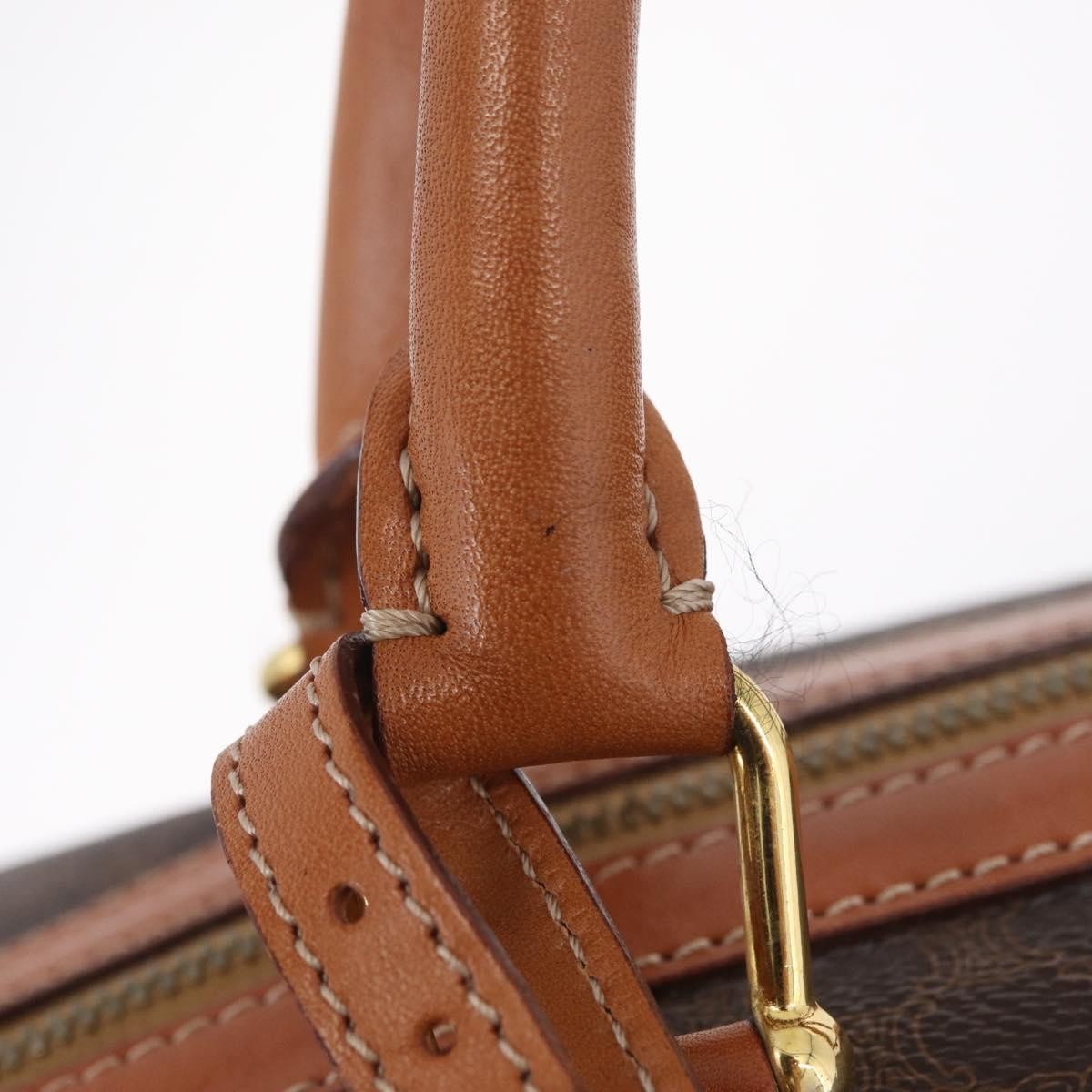 Celine Vintage Duffle Macadam Coated Canvas, Brown, Canvas, Handbag