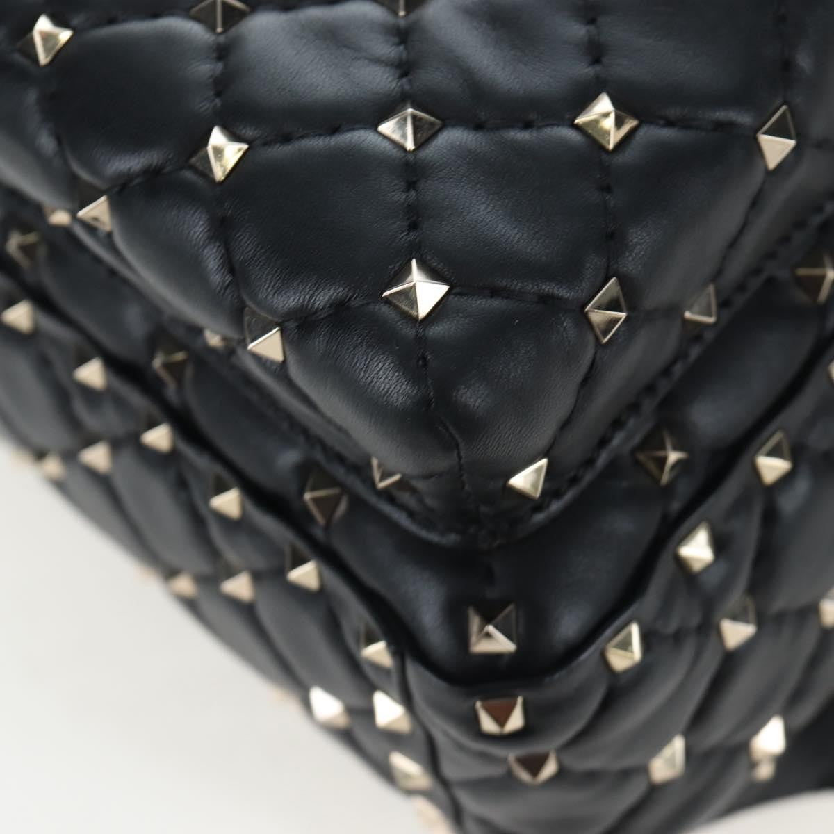 Valentino Garavani Rockstud Spike Quilted Leather, Black, Leather, Backpack