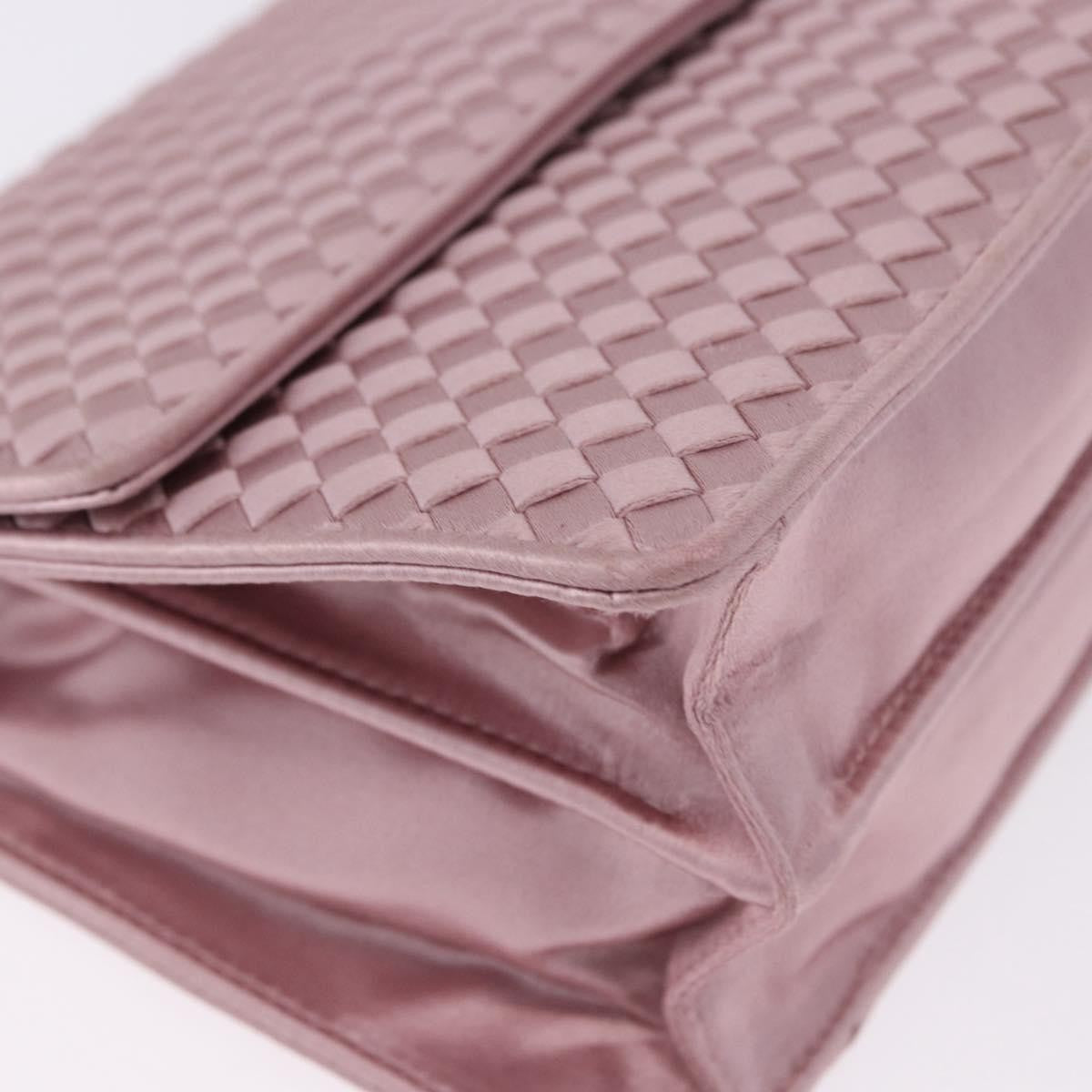 Bottega Veneta Flap Intrecciato Satin, Pink, Satin, Shoulder Bag
