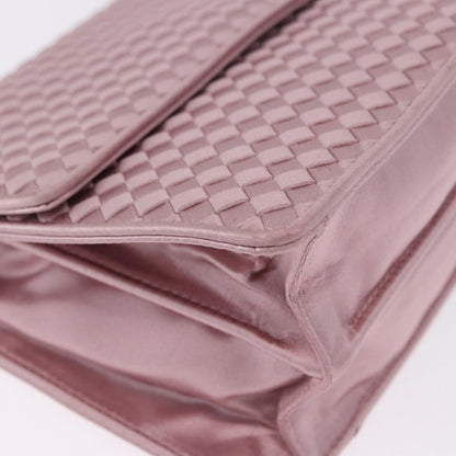 Bottega Veneta Flap Intrecciato Satin, Pink, Satin, Shoulder Bag