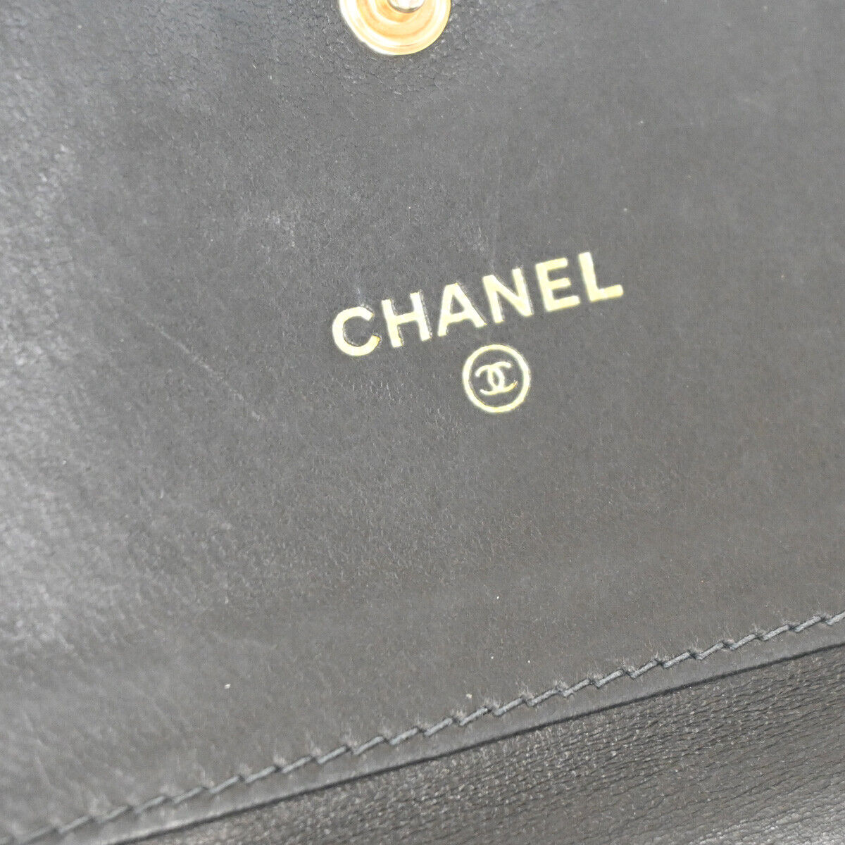 Chanel Logo CC, Black, Leather, wallet