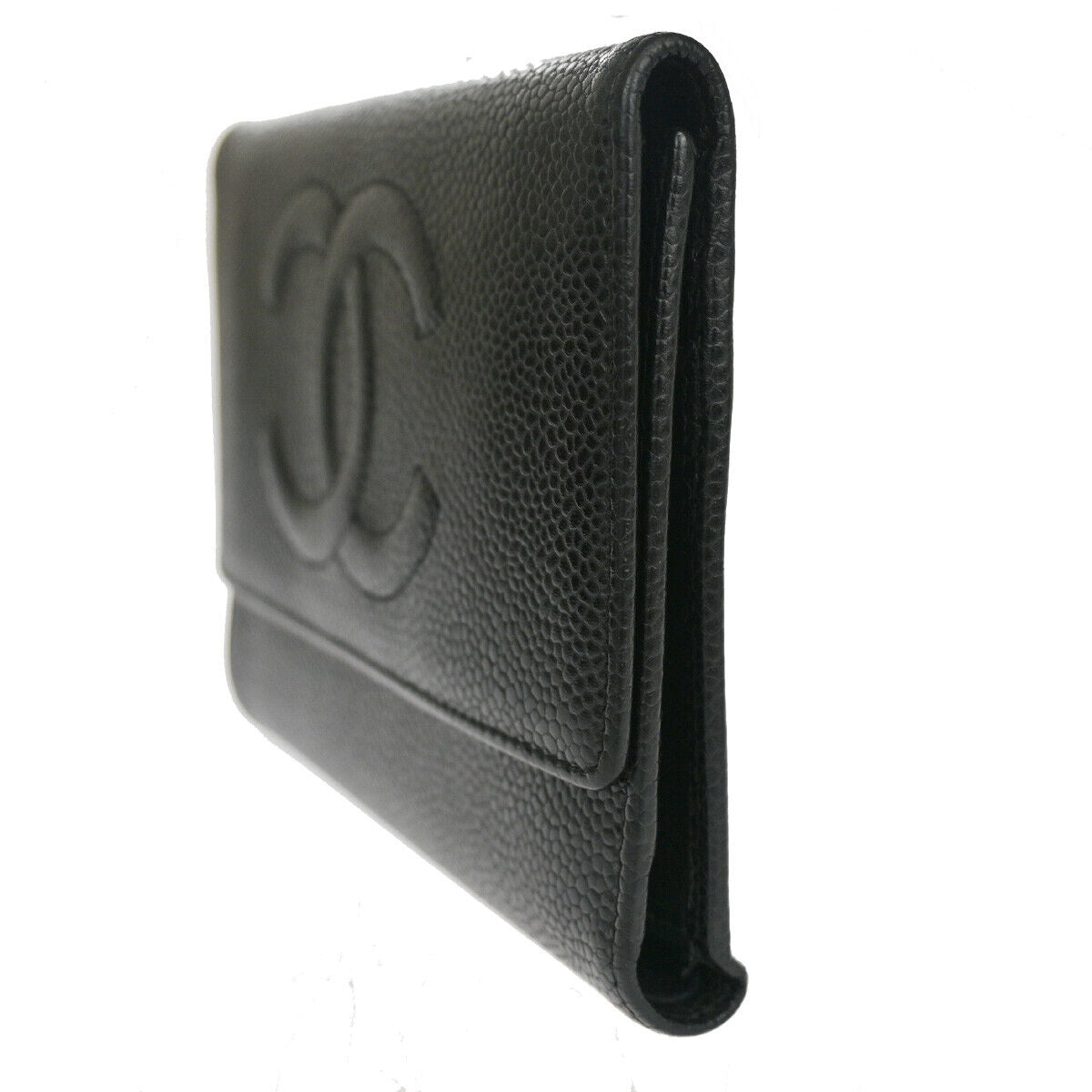 Chanel Logo CC, Black, Leather, wallet