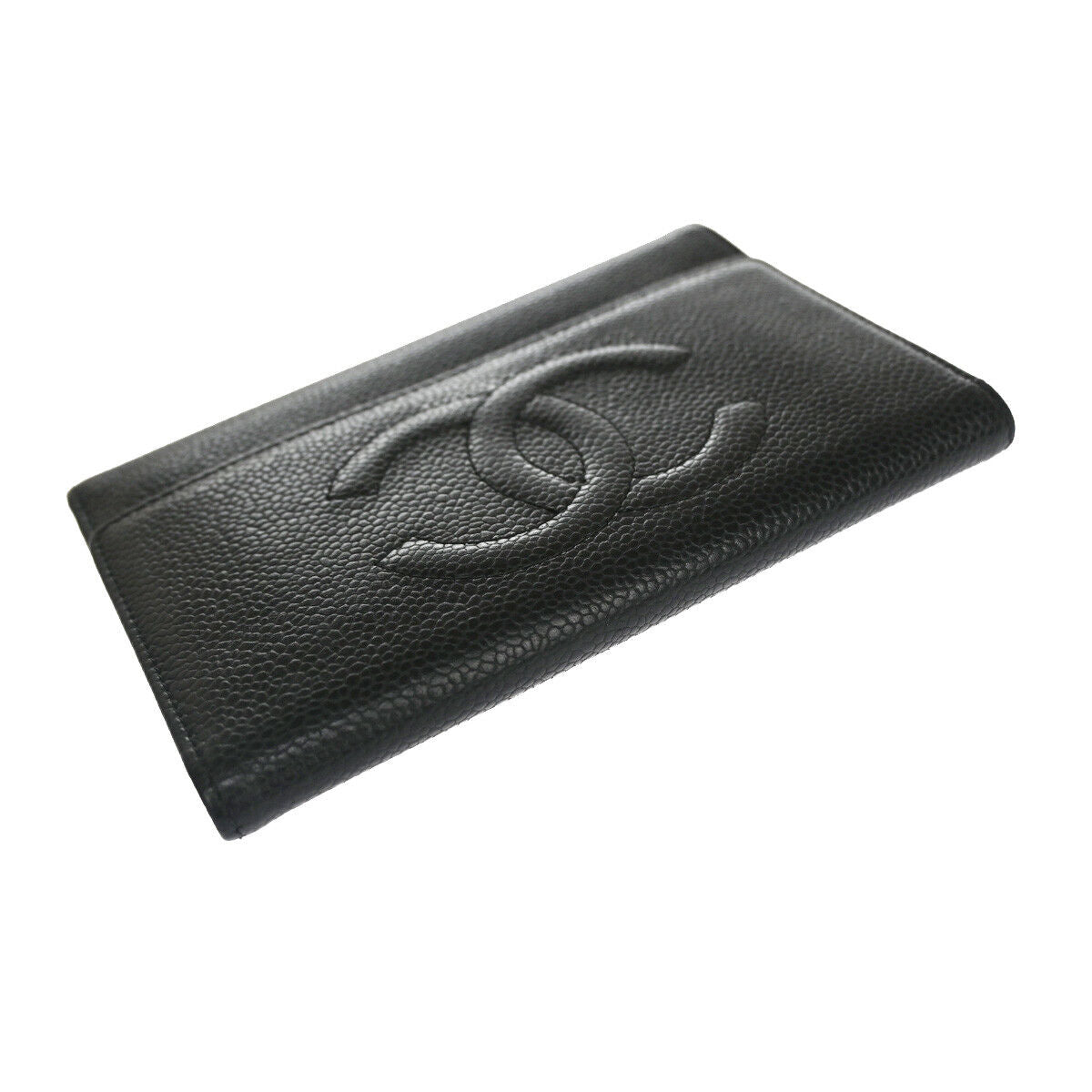 Chanel Logo CC, Black, Leather, wallet