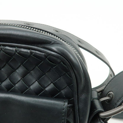 Bottega Veneta Front Pocket Messenger Intrecciato Nappa, Black, Leather, Handbag