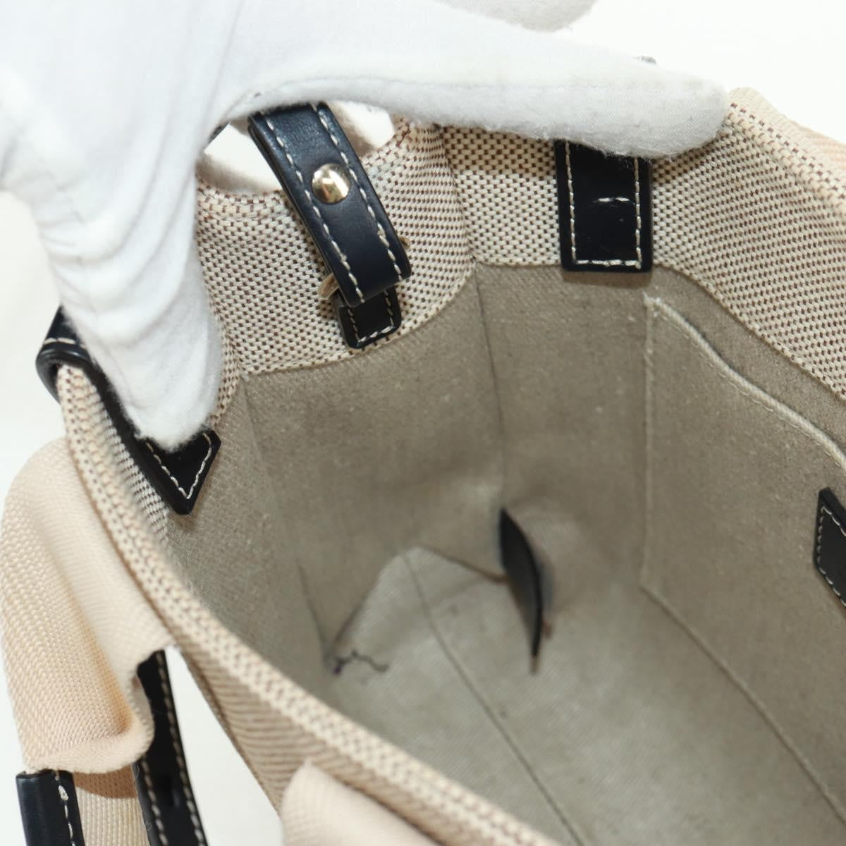 Chloe Woody Convertible Canvas with Leather, Beige, Canvas, Tote Bag
