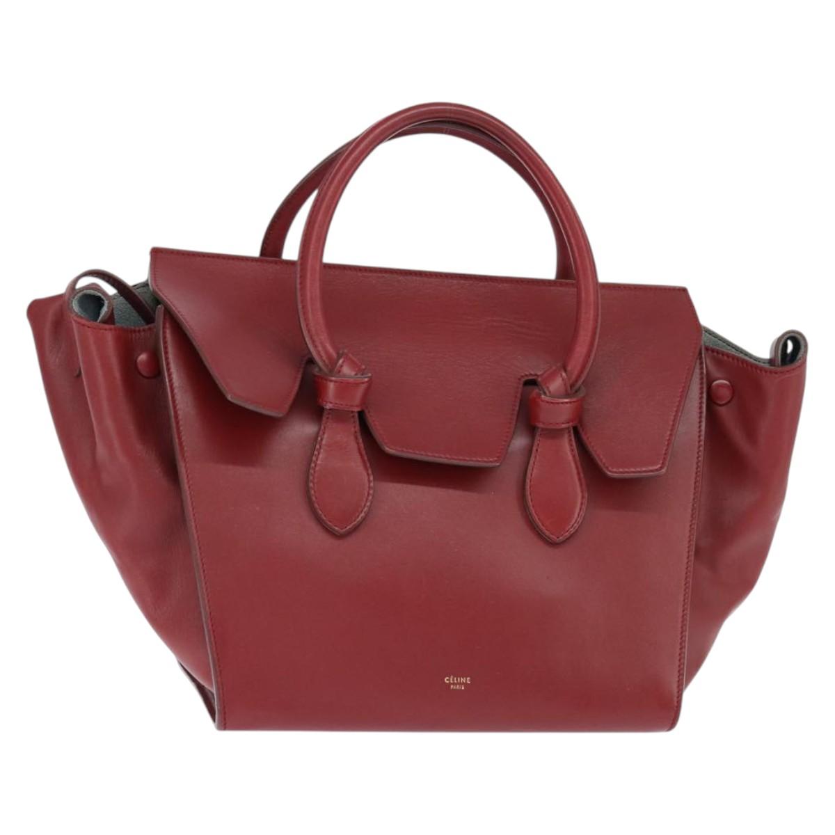 Celine Tie Tote leather, RED, LEATHER, Tote bag