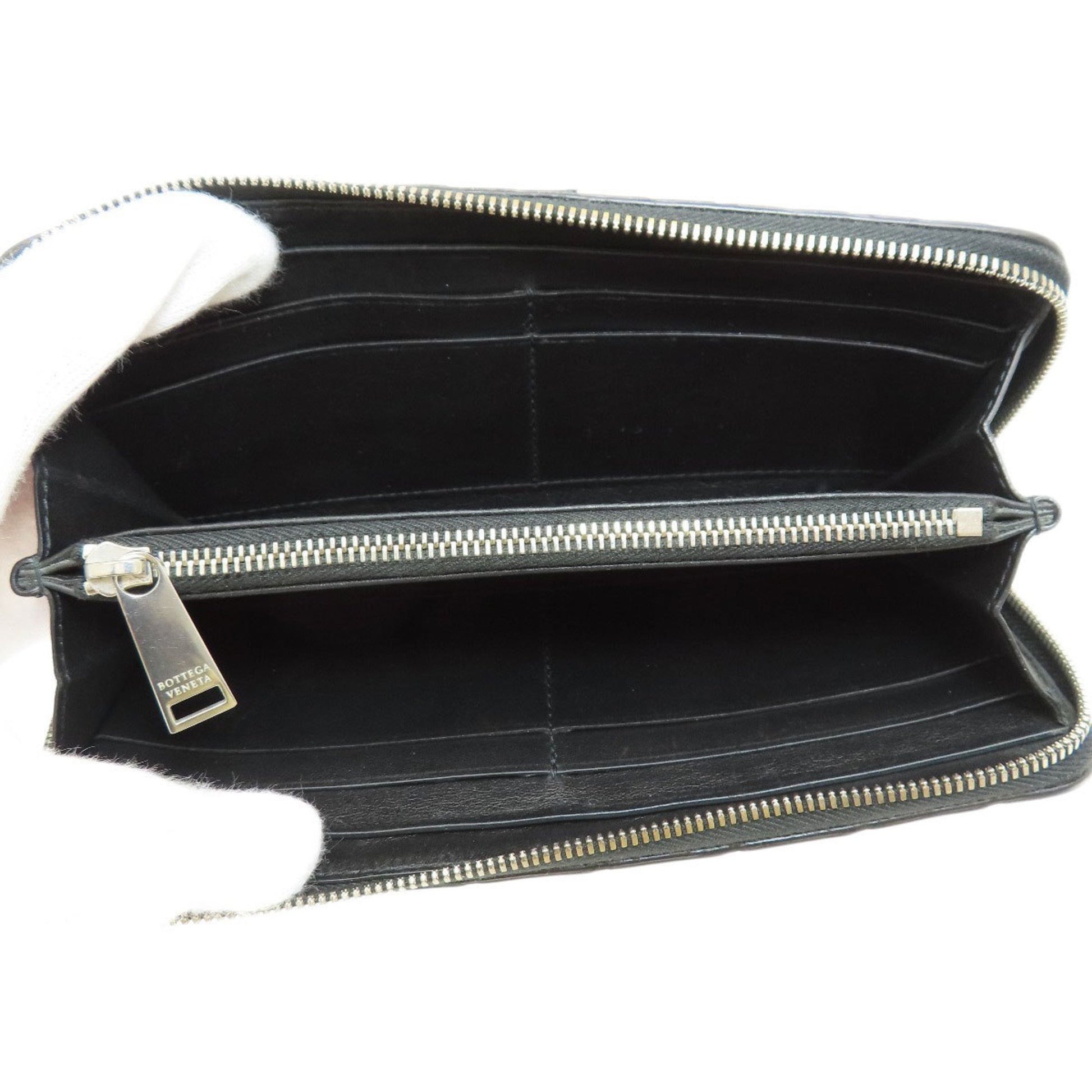 Bottega Veneta Intrecciato, Black, Leather, wallet