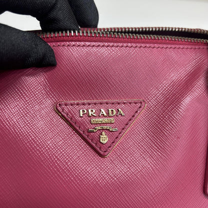 Prada Saffiano Bowler Leather, Pink, Leather, Handbag