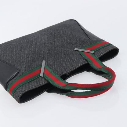 Gucci Sherry Line Tote Canvas, Black, Canvas, Tote Bag