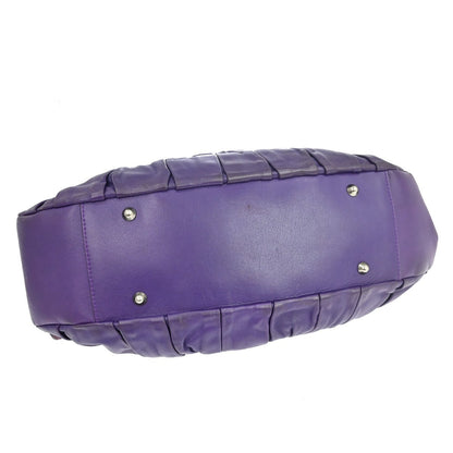 Christian Dior Plisse Frame Pleated Leather, Purple, Leather, Handbag