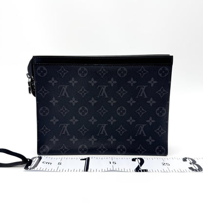 Louis Vuitton Pochette Voyage Monogram Eclipse Canvas, Black, Canvas, Clutch