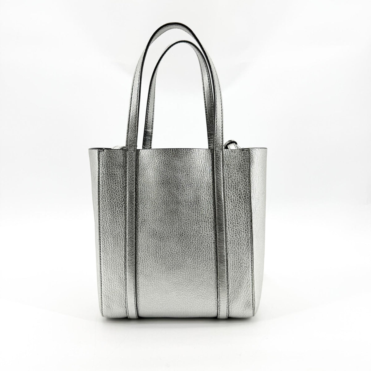 Balenciaga Everyday Patent, Silver, Leather, Tote Bag