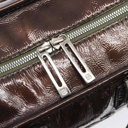 Loewe Amazona Patent, Brown, Patent Leather, Handbag