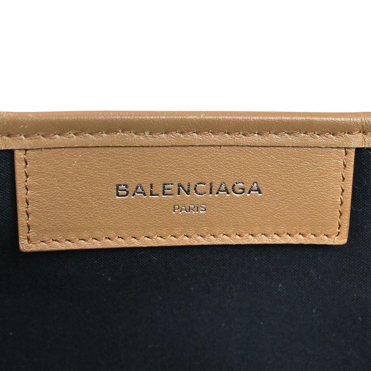 Balenciaga Navy Cabas, White, Canvas, tote