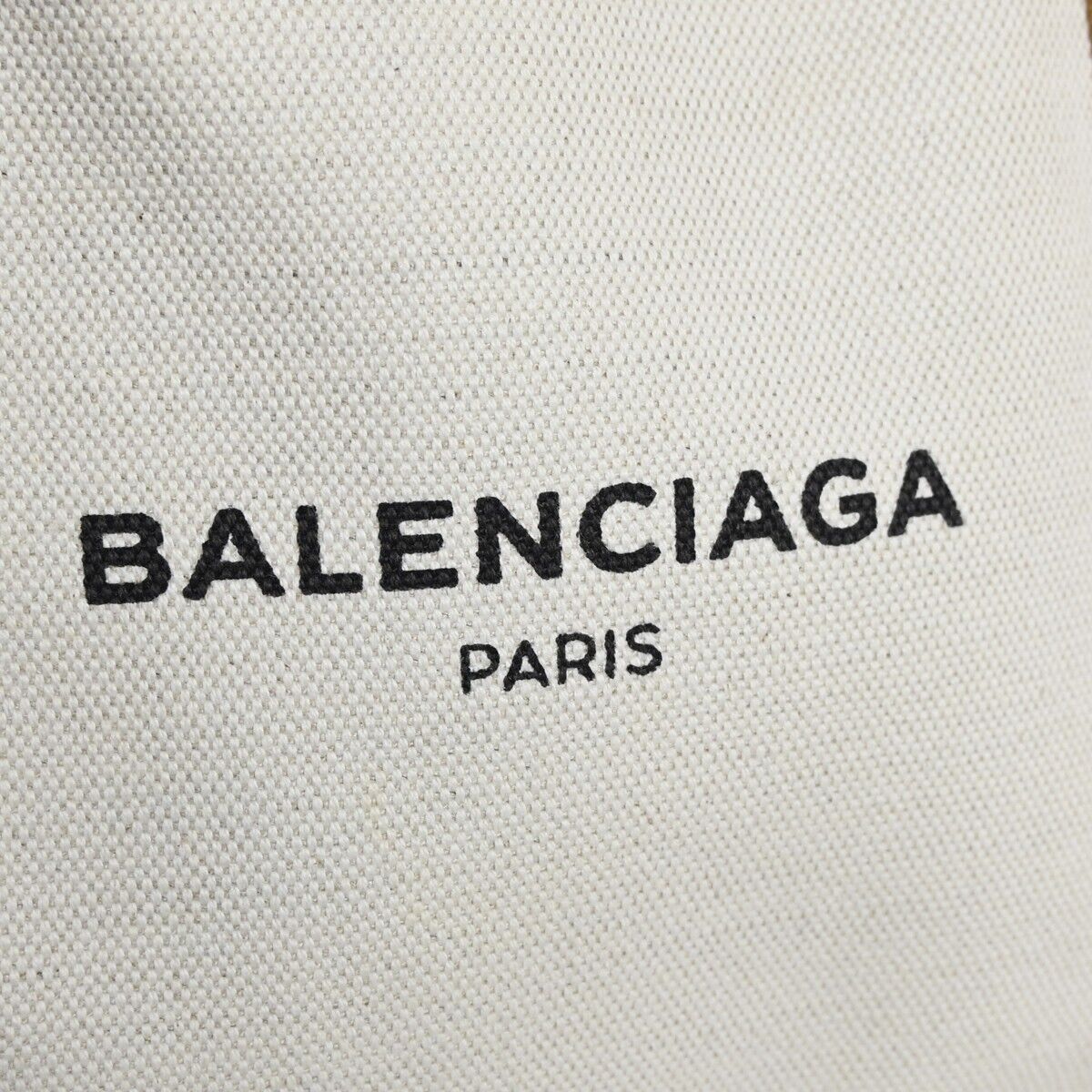 Balenciaga Navy Cabas, White, Canvas, tote