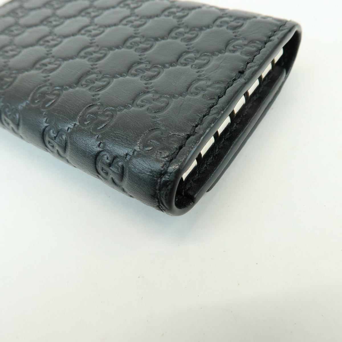Gucci Flap Card Case Guccissima Leather, Black, Leather, Card Holder