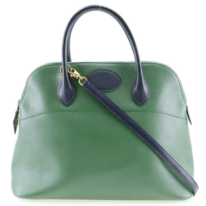 Hermès Bolide, Green, Leather, handbag