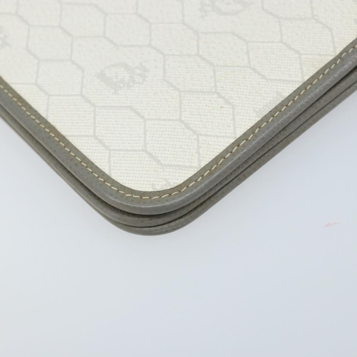 Christian Dior Vintage Honeycomb chain Canvas, White, Canvas, Shoulder Bag