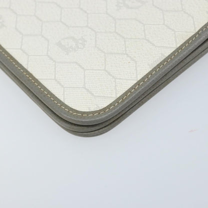 Christian Dior Vintage Honeycomb chain Canvas, White, Canvas, Shoulder Bag
