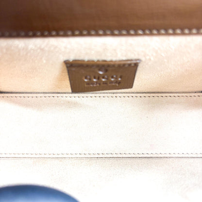 Gucci Horsebit 1955 Flap GG Coated Canvas, Brown, Canvas, Crossbody Bag