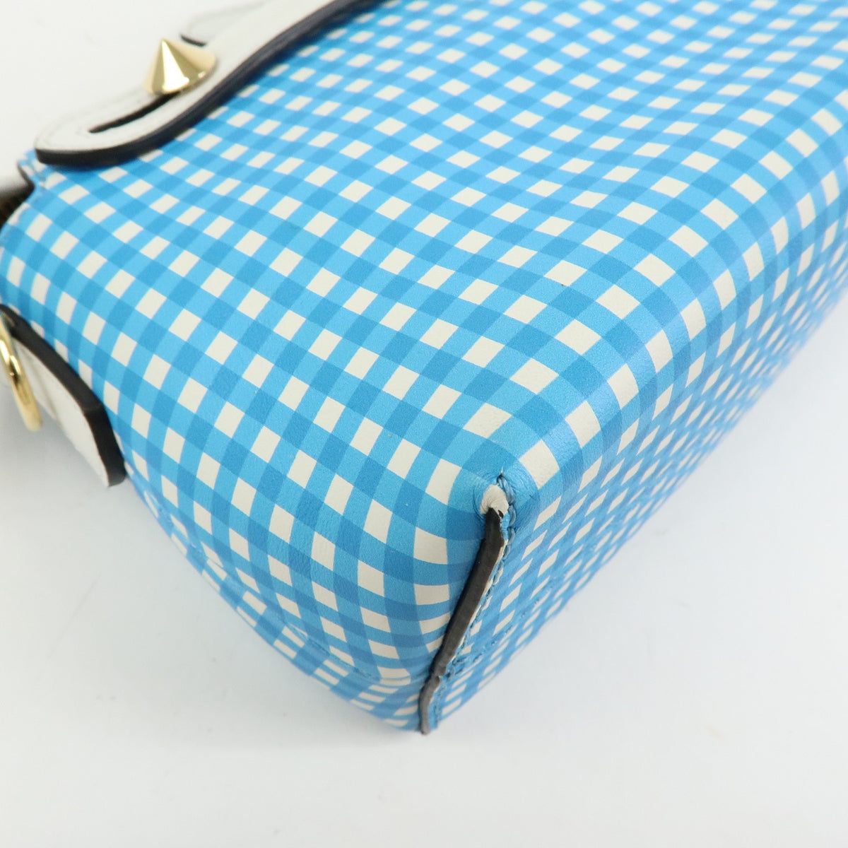 Fendi By The Way Satchel Printed Leather, Blue, Leather, Handbag
