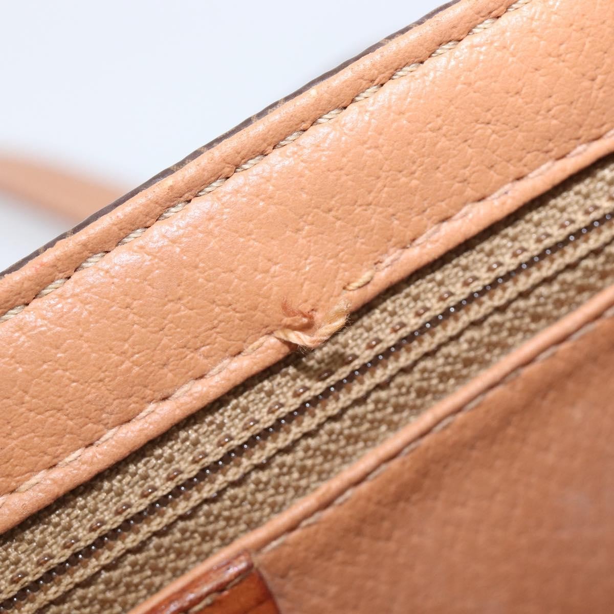 Celine Macadam Shoulder Canvas, Brown, Canvas, Crossbody Bag