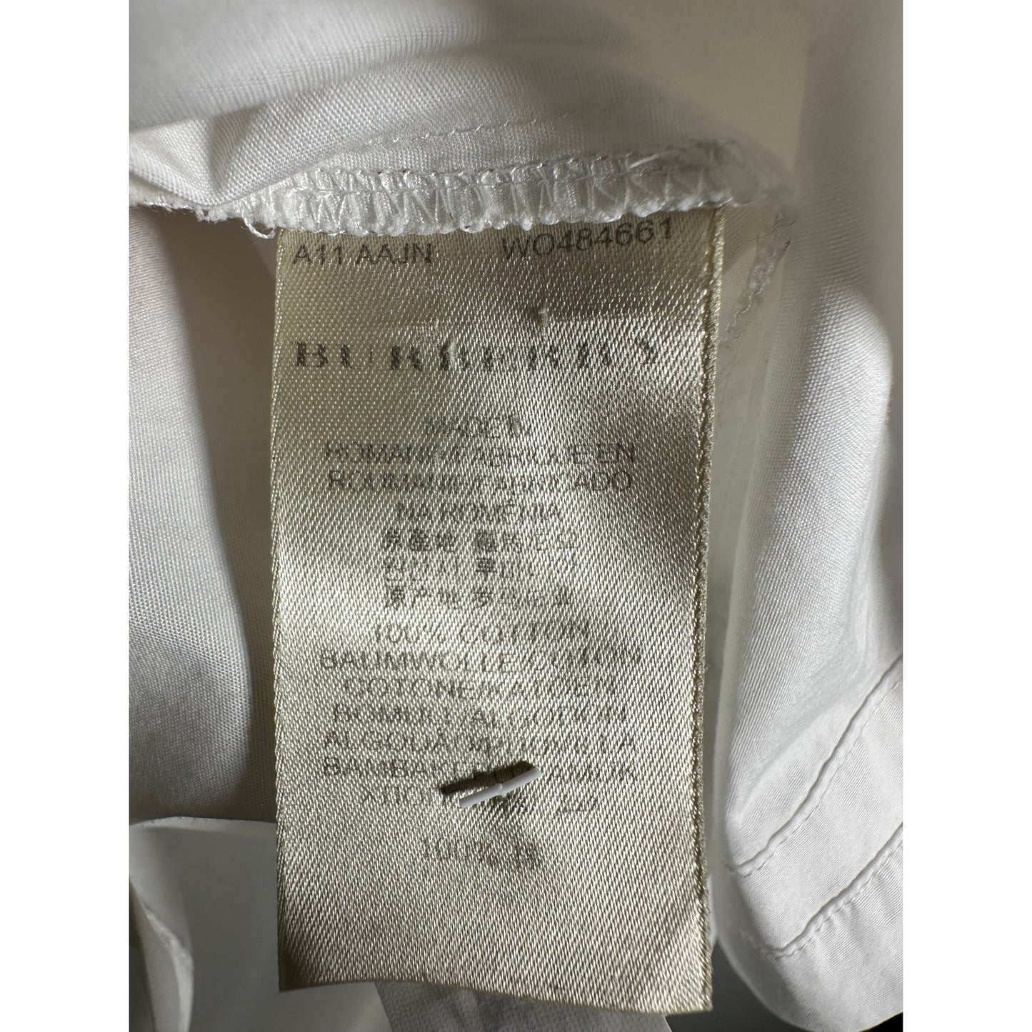 BURBERRY BRIT Poplin Cotton Bib Shirt White