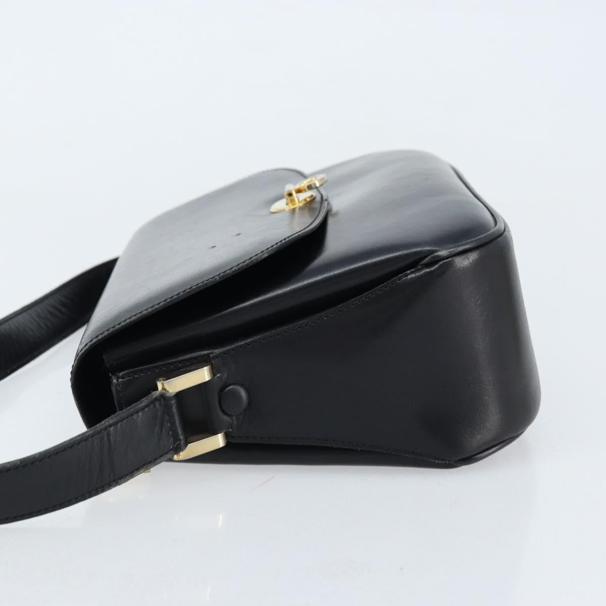 Celine Shoulder Leather, Black, Leather, Shoulder Bag