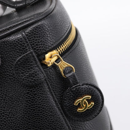 Chanel Vintage Timeless Cosmetic Case Caviar, Black, Leather, Handbag