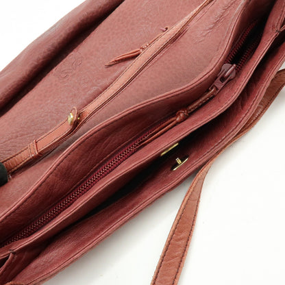 Loewe Anagram Leather, Burgundy, Leather, Tote Bag