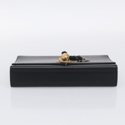 Saint Laurent Classic Monogram Tassel Leather, Black, Leather, Crossbody Bag