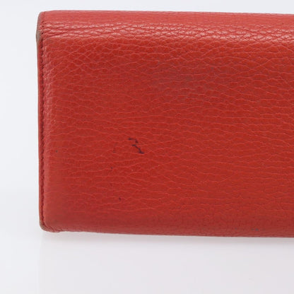 Gucci Swing Wallet on Strap Leather, Red, Leather, Crossbody Bag
